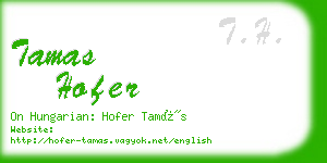 tamas hofer business card